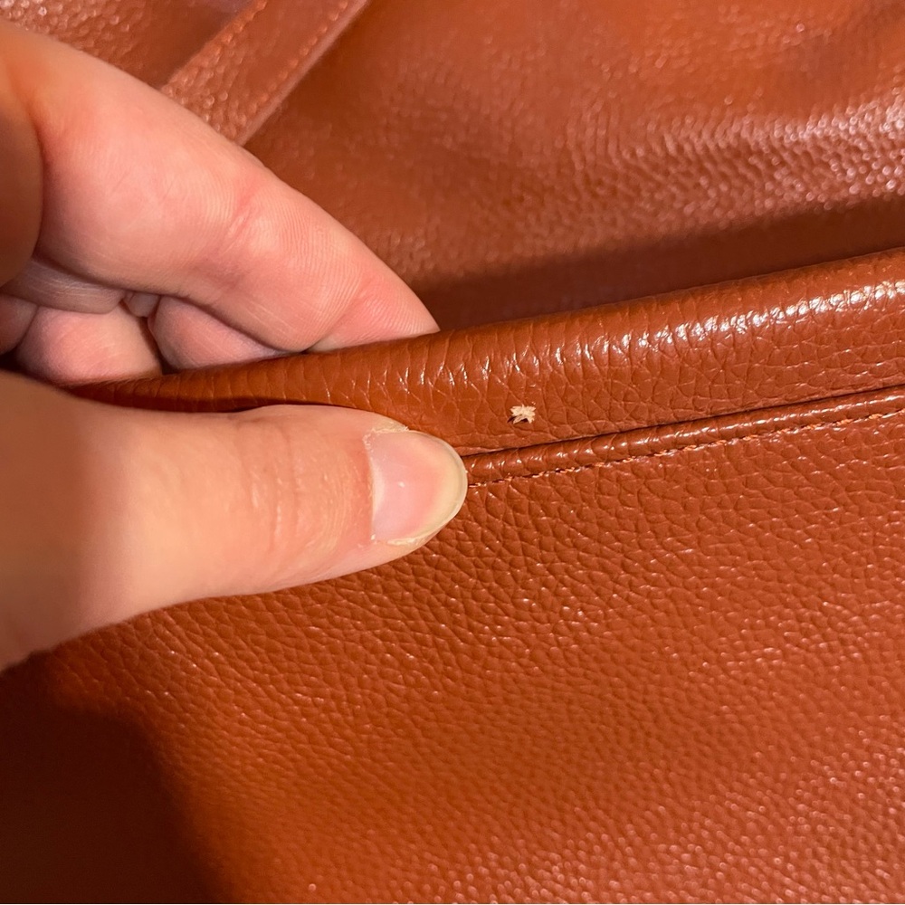 LAGGO Remy Cognac Tan Leather Studded Tassel Tote Bag - Picture 8 of 15